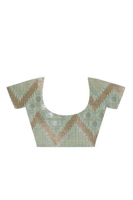 Shop Geroo Jaipur Green Kota Doria Zari, Resham Jaal Pattern Saree With Unstitched Blouse Piece Online at Aza Fashions Shop_Geroo Jaipur_Green Kota Doria Zari, Resham Jaal Pattern Saree With Unstitched Blouse Piece _Online_at_Aza_Fashions