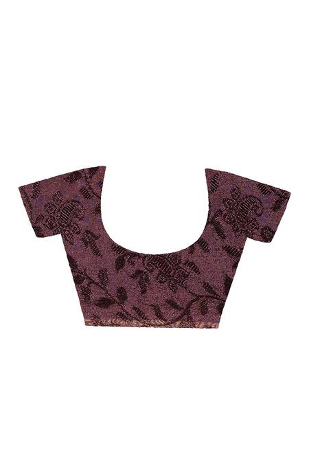 Geroo Jaipur_Beige Silk, Jacquard Tassels Saree With Unstitched Blouse Piece_at_Aza_Fashions