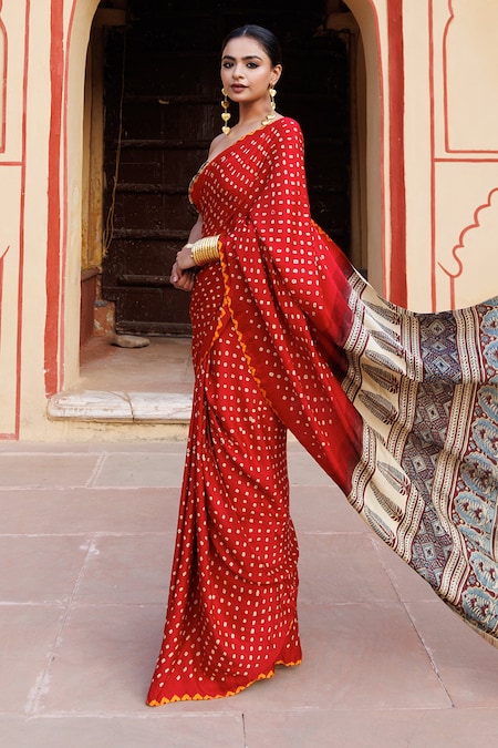 Red Banarasi Soft Silk Party Wear Saree | Latest Kurti Designs