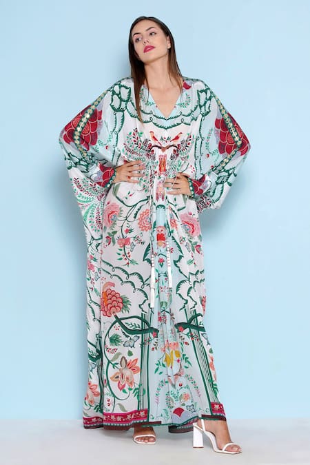 Limerick by Abirr N' Nanki Presley Mughal Print Kaftan 