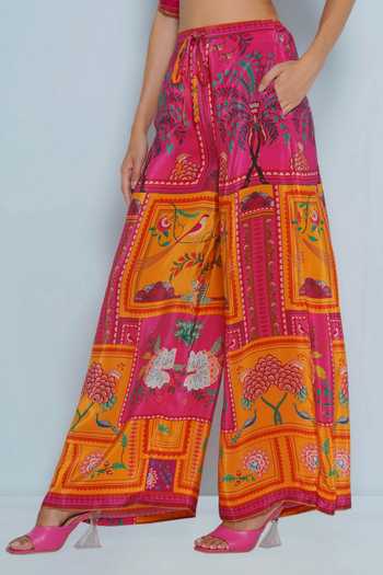 Limerick By Abirr N' Nanki Pink Crepe Printed Mosaic Quinn Pant at Aza Fashions Limerick By Abirr N' Nanki_Pink Crepe Printed Mosaic Quinn Pant _at_Aza_Fashions