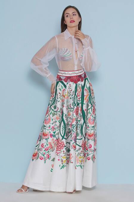 Buy Limerick By Abirr N' Nanki Ivory Organza Collared Arcy Sheer Shirt Online at Aza Fashions Buy_Limerick By Abirr N' Nanki_Ivory Organza Collared Arcy Sheer Shirt _Online_at_Aza_Fashions