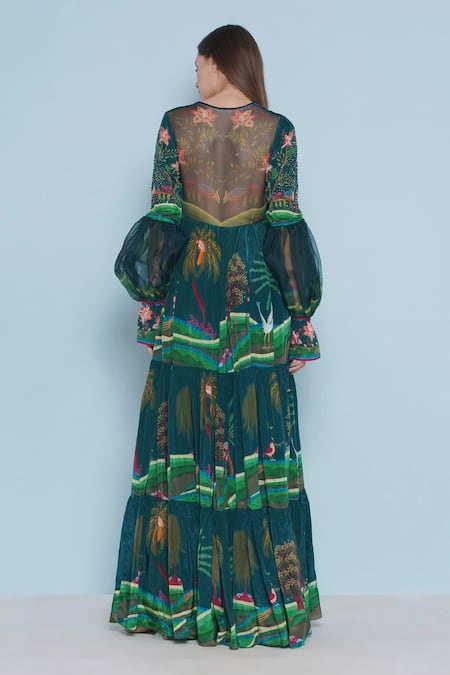 Limerick By Abirr N' Nanki Blakely Chintz Print Tiered Dress