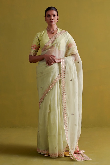 Silk Mustard Saree with Pant SM10107