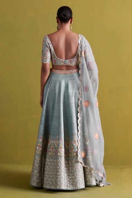 Aarti Sethia Fleur Embroidered Bridal Lehenga Set 