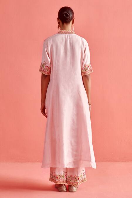 Aarti Sethia Lily Dabka Embroidered Kurta Trouser Set 
