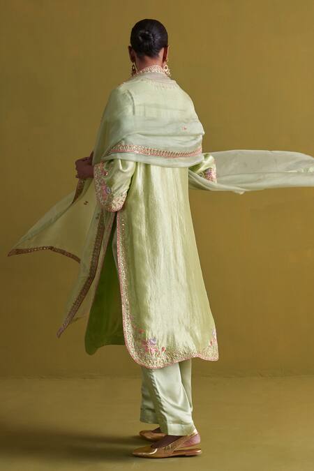 Aarti Sethia Rafflesia Dabka Embroidered Kurta Palazzo Set 