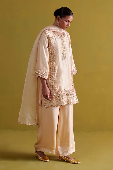 Aarti Sethia Persian Fleur Dabka Embroidered Kurti Palazzo Set 