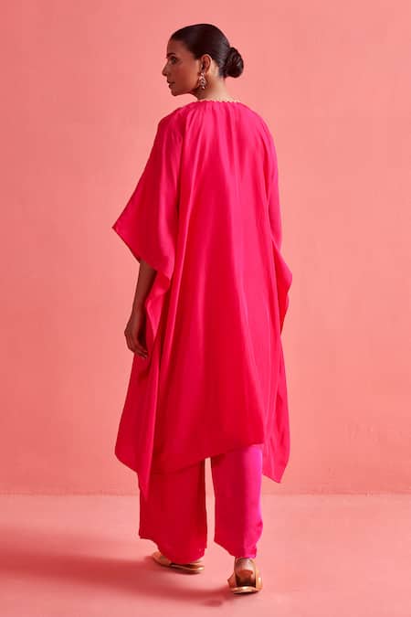 Aarti Sethia Brass Coin Embellished Yoke Kaftan With Palazzo 