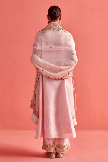 Aarti Sethia Bougainvillea Dabka Thread Work Organza Dupatta 