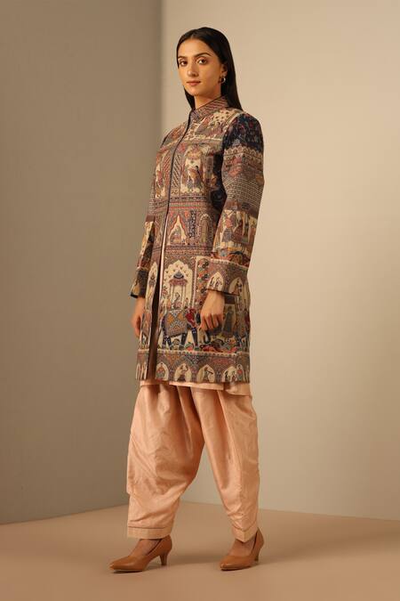 Buy Dusala Multi Color Wool, Silk Embroidery Mandarin Naira Woven Figurine Pattern Jacket Online at Aza Fashions Buy_Dusala_Multi Color Wool, Silk Embroidery Mandarin Naira Woven Figurine Pattern Jacket _Online_at_Aza_Fashions