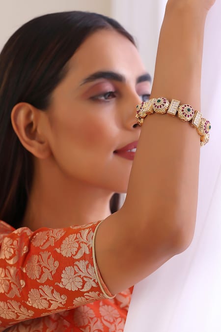 Swabhimann Claret Cronus Kundan Embellished Kada 