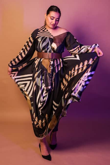 Vedika M Geometric Abstract Print Dress 