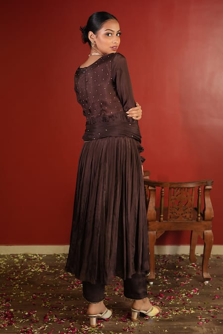 Enamour By Radha Zardozi Embroidered Pleated Anarkali Set 