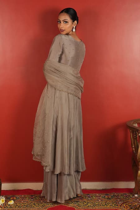 Enamour By Radha Zardozi Embroidered Anarkali Sharara Set 