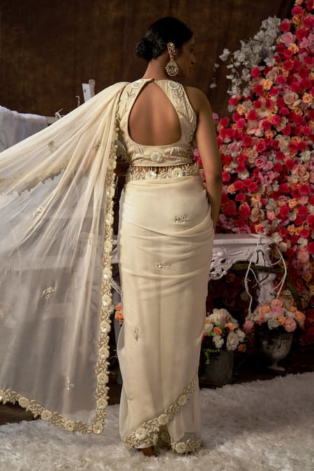 Farha Syed Floral Cutwork Border Saree Set 