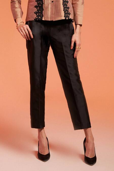 Enness Studio Beige Taffeta Embroidery Bandeau Neck Athena Patch Work Shirt And Pant Set Online at Aza Fashions Enness Studio_Beige Taffeta Embroidery Bandeau Neck Athena Patch Work Shirt And Pant Set _Online_at_Aza_Fashions