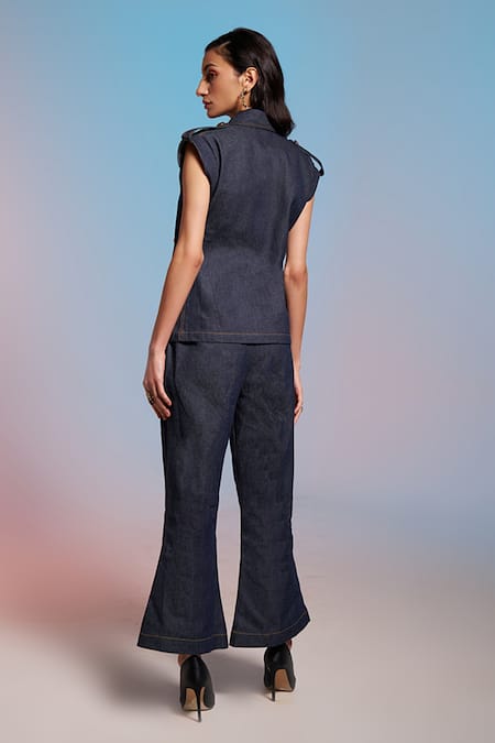 Enness Studio Daphne Denim Jacket & Pant Co-ord Set 