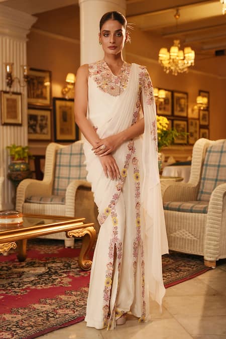 Nehha Nhata Floral Hand Embroidered Waist Coat Set 