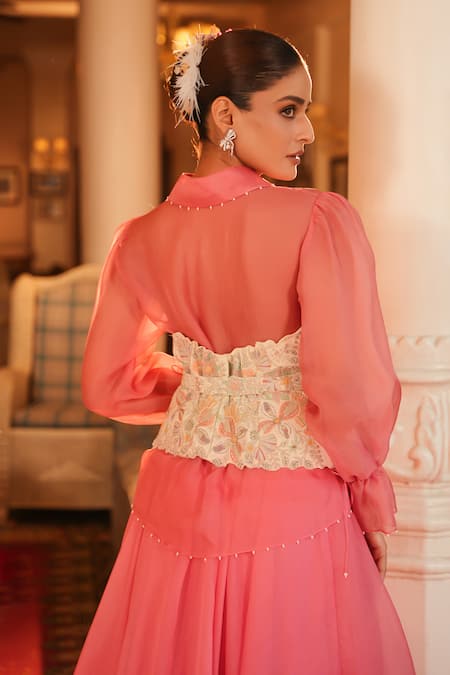 Nehha Nhata Embroidered Corset & Skirt Set 