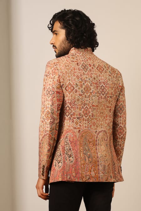 Dusala Advait Florette Woven Bandhgala 