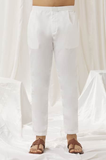 Aariyana Couture Off White Silk, Cotton, Polyester Embroidery Zari Foliage Kurta With Pant Online at Aza Fashions Aariyana Couture_Off White Silk, Cotton, Polyester Embroidery Zari Foliage Kurta With Pant _Online_at_Aza_Fashions