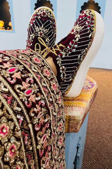 Rajasthani Stuff Ark Floral Embroidered Sneakers 