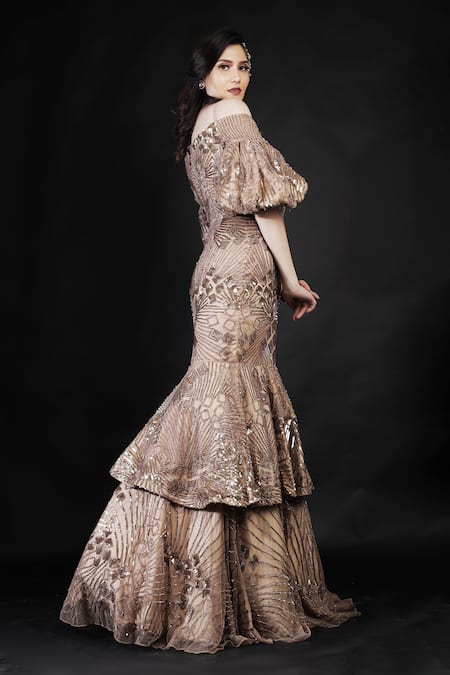 Ambrosia Celeste Noir Embellished Mermaid Gown 