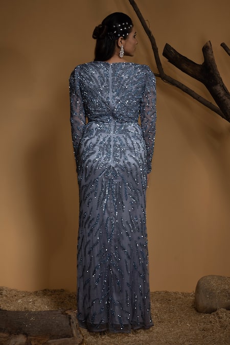 Ambrosia Nebula Sequin Swirl Maze Gown 