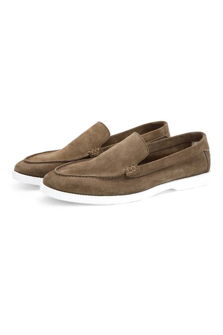 Buy Shutiq Brown Plain Cedar Otimo Suede Loafers Online at Aza Fashions Buy_Shutiq_Brown Plain Cedar Otimo Suede Loafers _Online_at_Aza_Fashions