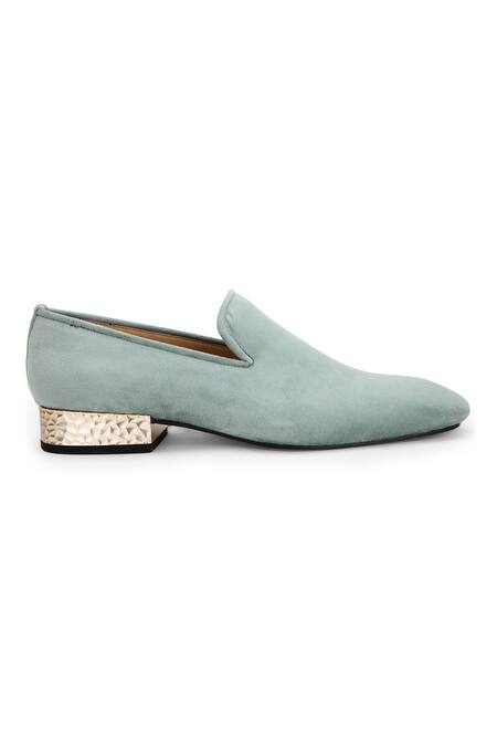 Buy Shutiq Green Plain Marteen Cyna Suede Loafers Online at Aza Fashions Buy_Shutiq_Green Plain Marteen Cyna Suede Loafers _Online_at_Aza_Fashions
