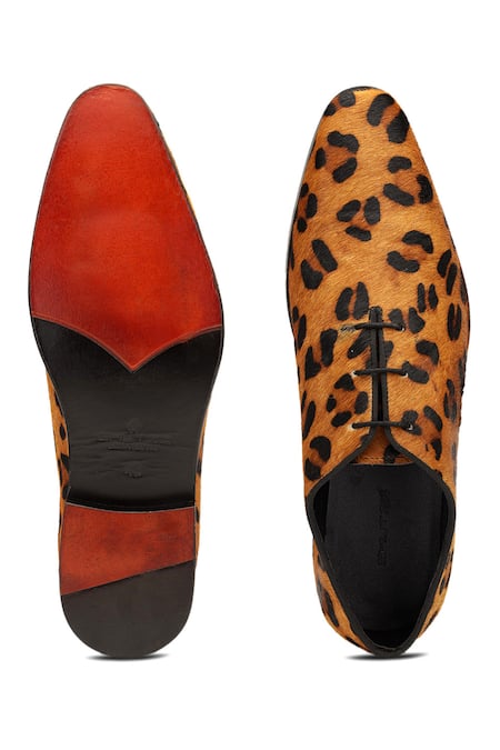 Shop Shutiq Brown Hand Embroidered Ponyhair Lace-up Shoes at Aza Fashions Shop_Shutiq_Brown Hand Embroidered Ponyhair Lace-up Shoes _at_Aza_Fashions