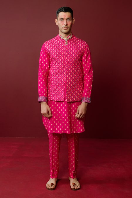 Ridhimaa Gupta Quilted Pink Bundi 