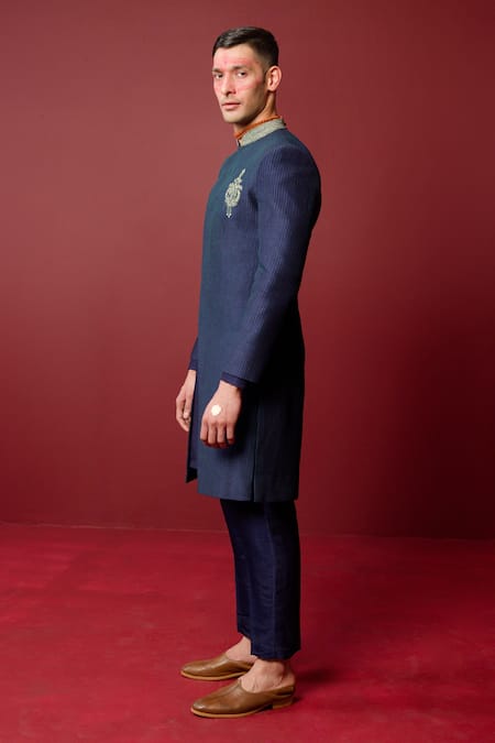 Ridhimaa Gupta Rudra Pintucked Sherwani Kurta Set 