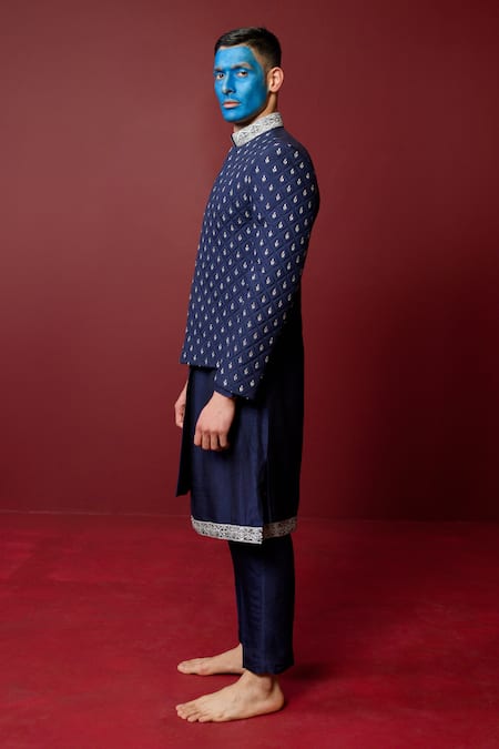 Ridhimaa Gupta Vishvam Asymmetric Quilted Sherwani Set 