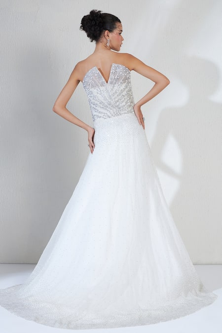 Ridhimaa Gupta Rhinestone Layered Corset Gown 