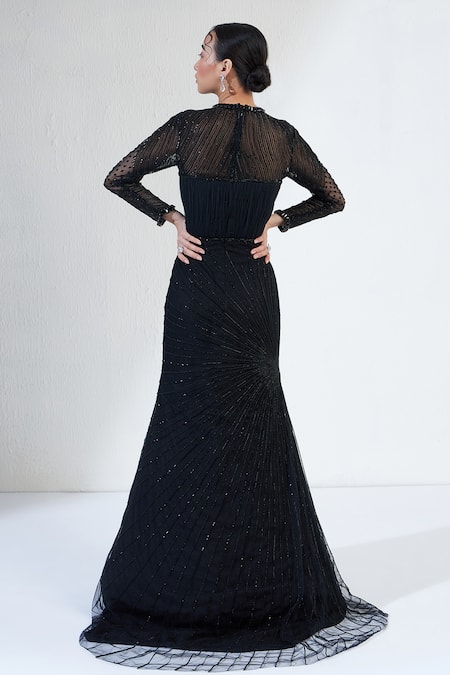 Ridhimaa Gupta Nalki Astral Ray Ruched Mermaid Gown 