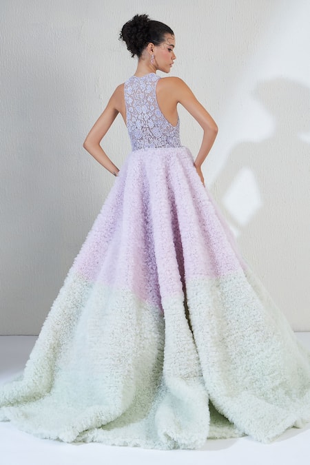 Ridhimaa Gupta Tulle Bead Fleur Meadow Embroidered Gown 