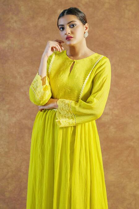 Buy Farha Syed Yellow Silk, , Silk, Organza Embroidered Anarkali Palazzo Set Online at Aza Fashions Buy_Farha Syed_Yellow Silk, , Silk, Organza Embroidered Anarkali Palazzo Set _Online_at_Aza_Fashions