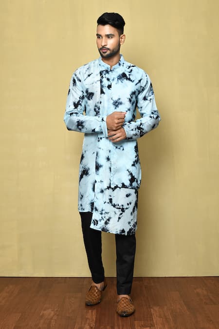 Arihant Rai Sinha Tie Dye Print Layered Kurta Set 