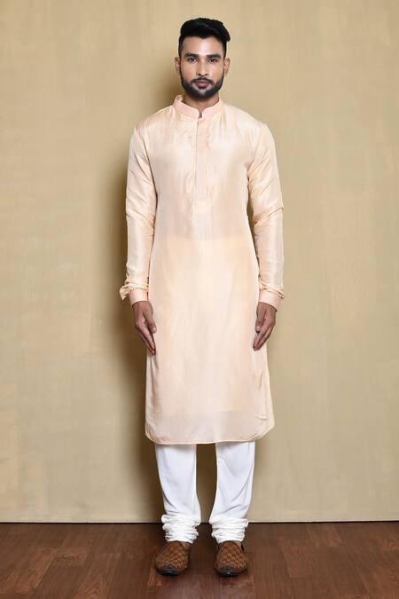 Buy_Arihant Rai Sinha_Cream Silk, Cotton Embroidery Floral Vine Bundi Kurta Set _Online_at_Aza_Fashions