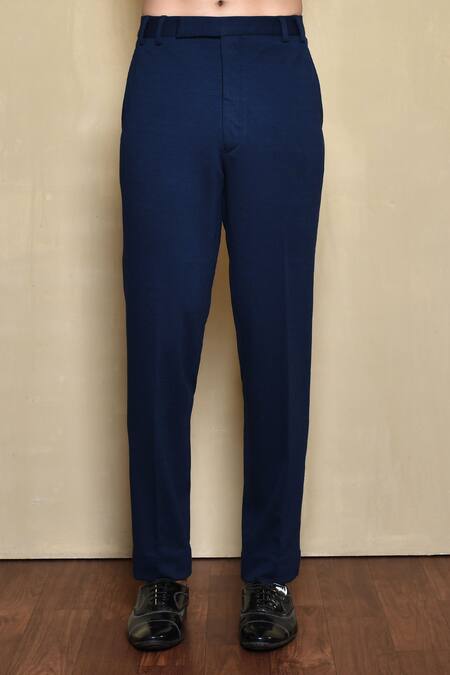 Arihant Rai Sinha_Blue Polyester Embroidery Metallic Bandhgala Set_Online_at_Aza_Fashions