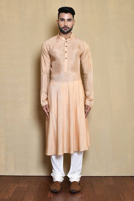 Buy_Arihant Rai Sinha_Black Silk, Cotton Embroidery Floral Bundi And Anarkali Set _Online_at_Aza_Fashions