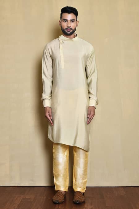 Buy_Arihant Rai Sinha_Off White Silk Embroidery Floral Bundi And Kurta Set _Online_at_Aza_Fashions