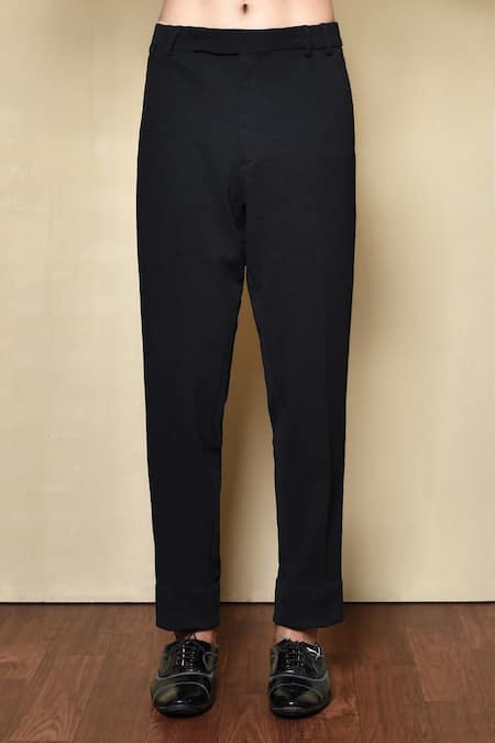 Arihant Rai Sinha_Black Silk Cut Work, Beads Placement Embroidered Sherwani Set _Online_at_Aza_Fashions