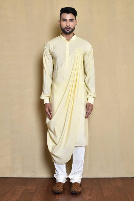 Buy_Arihant Rai Sinha_Cream Silk, Cotton Embroidery Bundi And Kurta Set_Online_at_Aza_Fashions