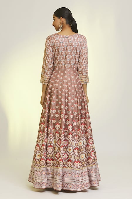 Samyukta Singhania Damask Fleur Print Anarkali With Dupatta 
