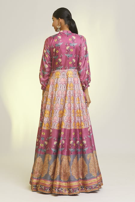 Samyukta Singhania Acanthus Bloom Print Anarkali With Dupatta 
