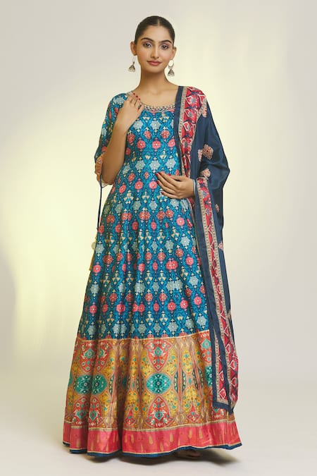 Samyukta Singhania French Fleur Print Anarkali With Dupatta 