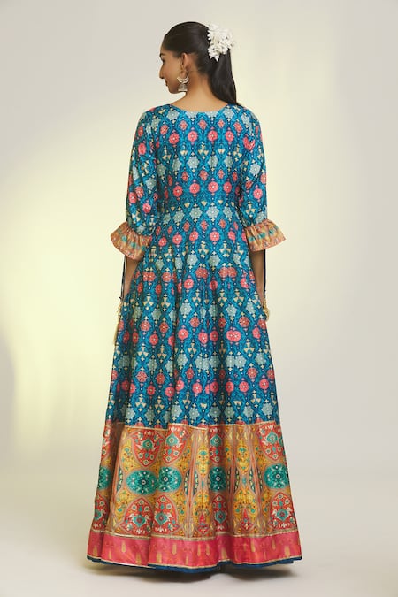 Samyukta Singhania French Fleur Print Anarkali With Dupatta 